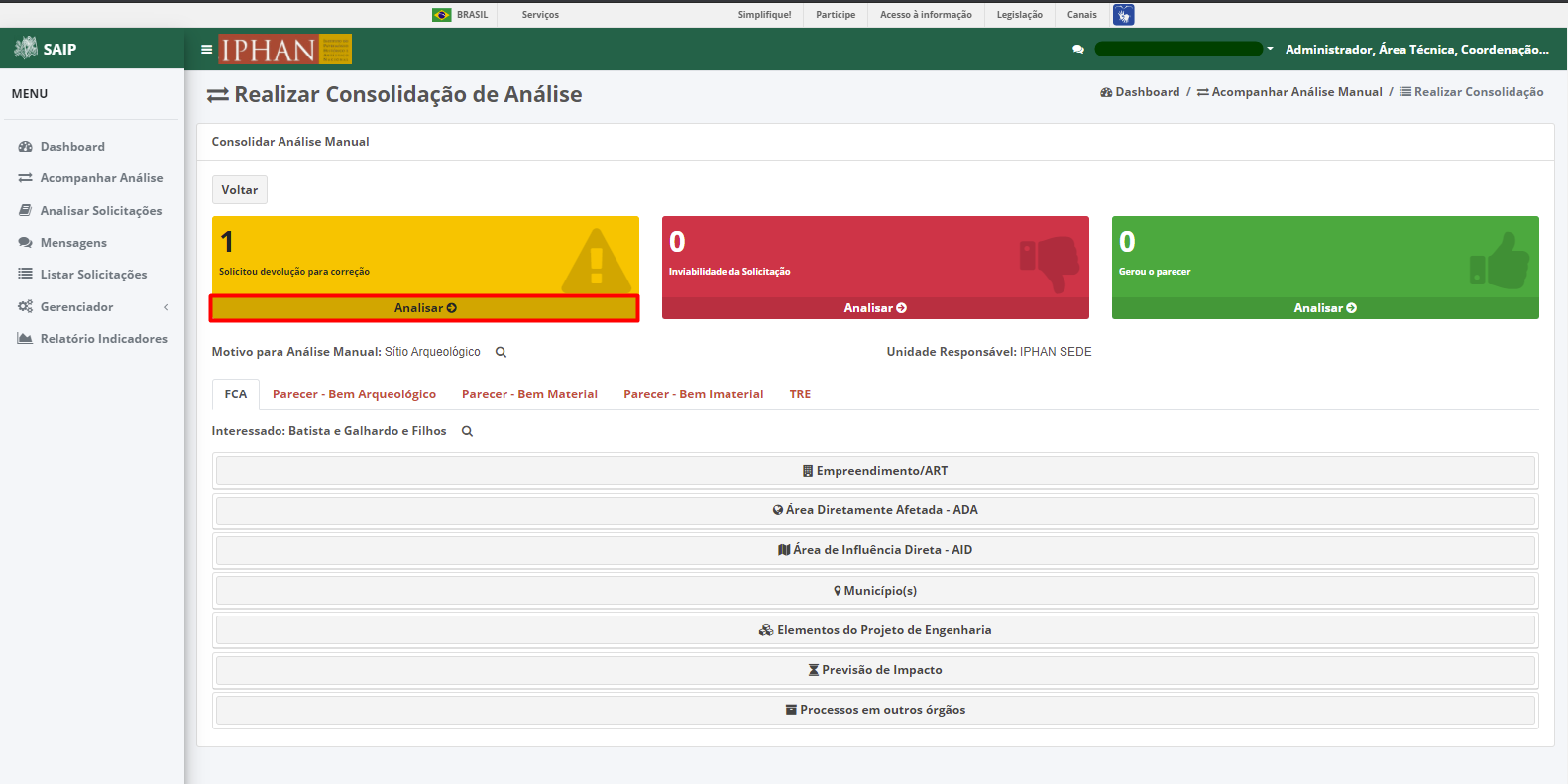 SAIP Interno Consolidar Analise Manual Consolidar